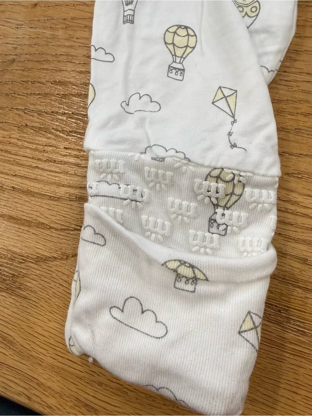 Magnetic Me White Footed Pajamas with Neutral Hot Air Balloon Print